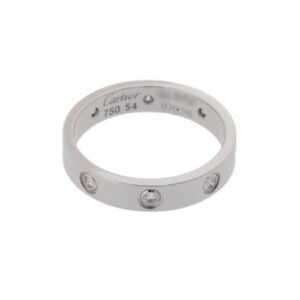 CARTIER Authentic 18k Silver Diamond Love Ring